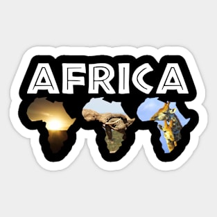 Africa Wildlife Continent Triple Sticker